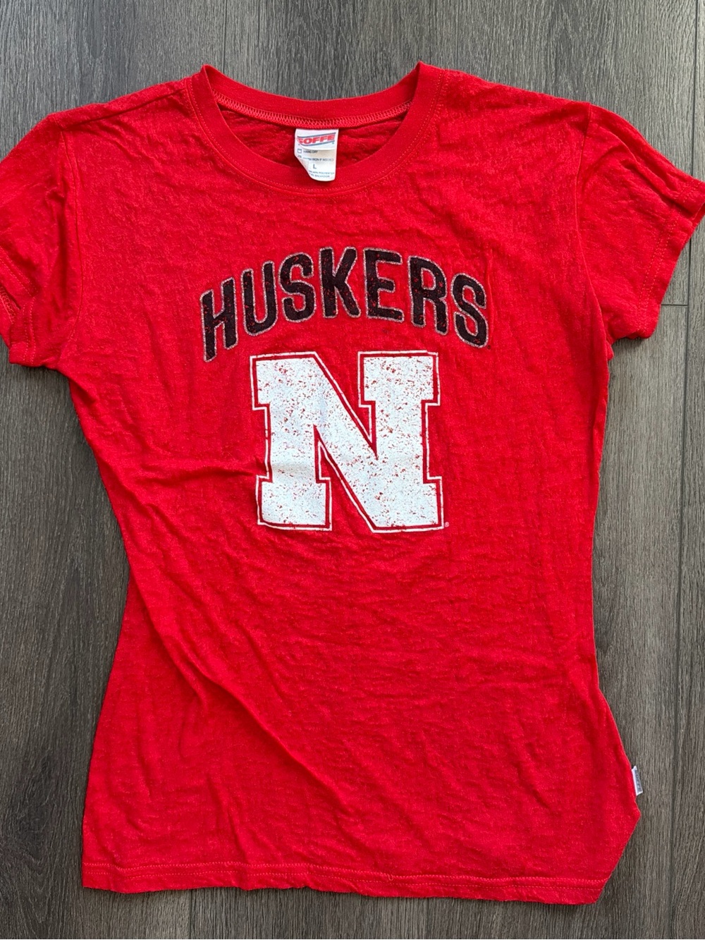 2pc Soffe Nebraska Huskers Graphic Tee and Hoodie Combo Lot - Women's L